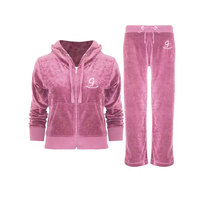 Ensembles deux pièces en velours court de qualité supérieure, vintage, respirants, en coton épais, pour l'été, avec logo personnalisable, pour femmes