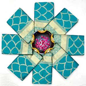 High Quality Heavy Jacquard Silk <b>Saree</b> <b>Purple</b> Sky Blue Border Golden Big Jacquard Weaving for Parties Bollywood Summer Viscose - Product Image 6