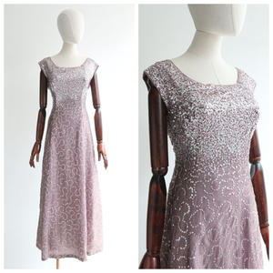 Robe de soirée élégante vintage en crêpe avec broderie de paillettes, robe de bal originale - Product Image 3