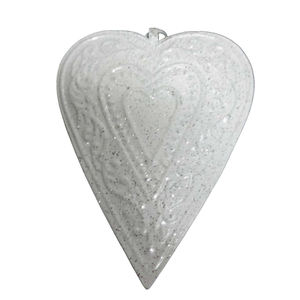 Fancy Decorative Set of 2 Metal Hanging <b>Heart</b> for Home and Christmas <b>Decoration</b> White Color Customized Handmade - Product Image 1