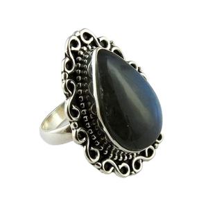 Labradorita azul en forma de pera, anillos de plata de ley 925 925, fabricante de joyería de la India 925, exportación y venta al por mayor - Product Image 1