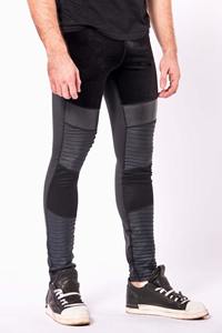 Diseña tu propio 100% Poliéster Tejido elástico Hombres negro con paneles Delux Legging Correr Compresión Gimnasio Pantalones de yoga - Product Image 5