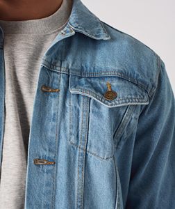 <b>Men</b> Denim Jacket Ripped Washed Casual <b>Jean</b> Outerwear with Button Closure and Classic Collar Design Vintage Style - Product Image 4