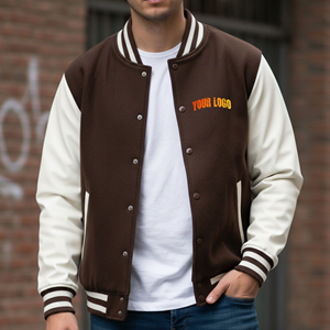 OEM?ODM Veste de baseball décontractée en coton 100% à épaules tombantes, tendance, à blocs de couleur, col en V, pour homme, veste d'hiver - Product Image 4