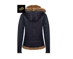 Chaqueta de Cuero Vacuno de Alta Calidad Estilo Vintage de Invierno con Forro de Piel Sintética, Ecológica, Impermeable y con Cierre de Cremallera - Product Image 5