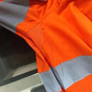 Salut Vis coton ignifuge travail costumes 2 pièces vestes pantalons uniforme pétrole gaz hommes réfléchissant sécurité résistant aux flammes vêtements de travail - Product Image 5