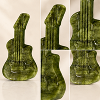 Decorative Crystal Violin Carving, Natural Stone Musical Instrument Sculpture for Musicians and Unique Gift Ideas