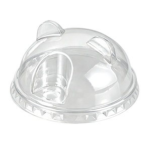 Couvre-gobelets jetables en PET transparent anti-fuite avec languette d'ouverture facile 90/95/98 mm pour café glacé et smoothies à emporter - Product Image 1