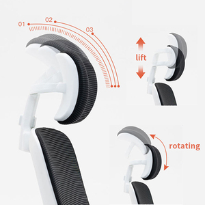 Chaise de bureau ergonomique à dossier haut chaise d'ordinateur en maille avec accoudoirs et support lombaire réglable pour bureau à domicile ou salle d'étude - Product Image 4