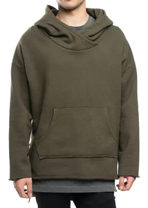 Sudadera con capucha de hombro caído para hombre, Jersey de algodón 100%, en blanco de rizo francés Sudadera con capucha, sudadera con capucha de gran tamaño con dobladillo doble para hombre - Product Image 6