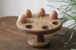 Estante de huevos de madera moderno para interior de cocina elegante que ofrece líneas limpias y acabado de madera natural sofisticado - Product Image 3