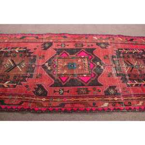 Turkish 4x10.2 ft <b>Runner</b> Rug, Vintage Rug, <b>Red</b> Plants & trees Rug - Product Image 4