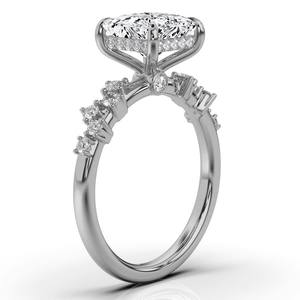 Bague de fiançailles et de mariage en or massif 14K & 18K faite à la main sur mesure pour les femmes Superbe diamant comme pierre principale pour les fêtes - Product Image 4