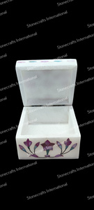 Boîte à bijoux en marbre luxueuse avec incrustation de nacre Design rectangle moderne pour organiser l'affichage de la vente à l'exportation de bijoux - Product Image 5