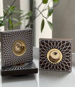 Porte-brûleur d'encens arabe traditionnel Ramadan cadeau bois d'agar forme de plateau carré brûleur d'encens parfumé - Product Image 4