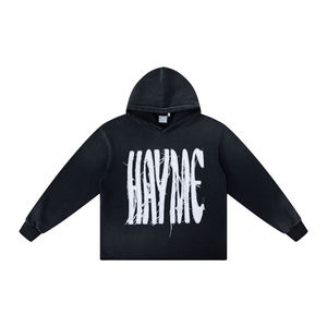 Sudaderas con capucha bordadas y con logotipo personalizado de gran tamaño, sudadera con Jersey Boxy Fit para hombre, ropa informal de peso pesado, Sudadera con capucha en blanco - Product Image 3