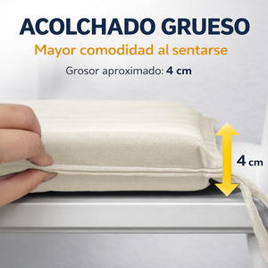 Cuscini per Lettino Prendisole da Esterno in Poliestere 100% Durevoli 180x57 cm, Imbottiti in Schiuma, per Tutte le Stagioni, con Cerniera Rimovibile, Spagna - Product Image 5