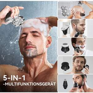 Rasoir électrique sans fil pour homme, utilisation humide et sèche, étanche IPX7, rasoir à barbe avec cinq lames, mini tondeuse à cheveux électrique, noir - Product Image 4