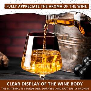 Verres à vin gobelet vintage soufflés à la main de 15,2 oz avec pied court pour le vin pour la bière - Product Image 2