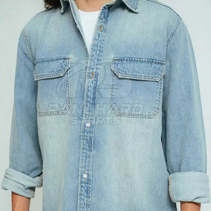 <b>Men</b> Casual <b>Work</b> <b>Jeans</b> Shirt Soft Cotton Slim Fit Shirt <b>Men</b> Fashion <b>Jeans</b> Shirt Classic Long Sleeve Everyday Top - Product Image 6