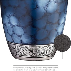 Urne de crémation moderne en velours bleu de 200 lb pour adultes Artisanat en aluminium durable pour les funérailles et les monuments commémoratifs conçus avec sympathie - Product Image 5