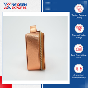 Top-Rated High Quality Eco-Friendly Portable PU PVC Genuine Leather Large Capacity Cosmetic Bag with Zipper-Decent Price - Product Image 3