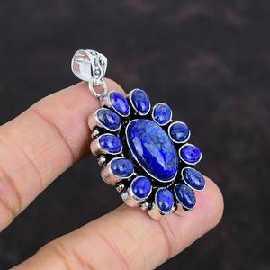 Lapis Lazuli Gemstone Pendentif 925 Sterling Silver Handmade Designer Pendentif Naturel Gemstone Bijoux Cadeau De Noël - Product Image 2
