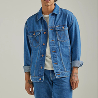 Kaliteli Günlük Kışlık Kot Ceket Özel Tasarım Slim Fit Uzun Kollu Nefes Alabilen %100 Organik Pamuk Erkek Açık Mavi Yıkama