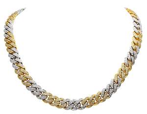 สร้อยเพชรโมอิสทรงกลมแบบ S925โซ่คิวบาประดับเพชรดีไซน์ตามสั่ง - Product Image 2