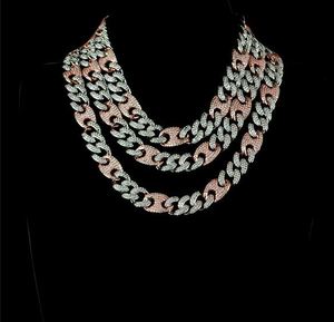 CHAÎNE CUBAINE MARINER DIAMANT 15MM/19MM EN OR ROSE DEUX TONS ET OR BLANC - Product Image 4