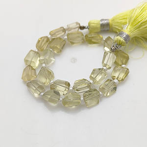 Natural Lemon Quartz Gemstone Faceted Nuggets Shape 5-12mm Beaded Strands - Product Image 6