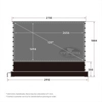 Téléviseur laser VIVIDSTORM de 120 pouces, grille noire anti-lumière, écran électrique, projecteur à ultra courte focale, home cinéma, levage automatique