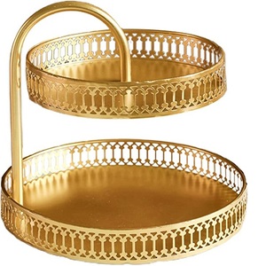 Royal Vintage Métal Cristal Rond 3 Niveaux Doré Cupcake Gâteau Stand Intérieur Mariage Anniversaire Célébration Gâteau Titulaire - Product Image 5