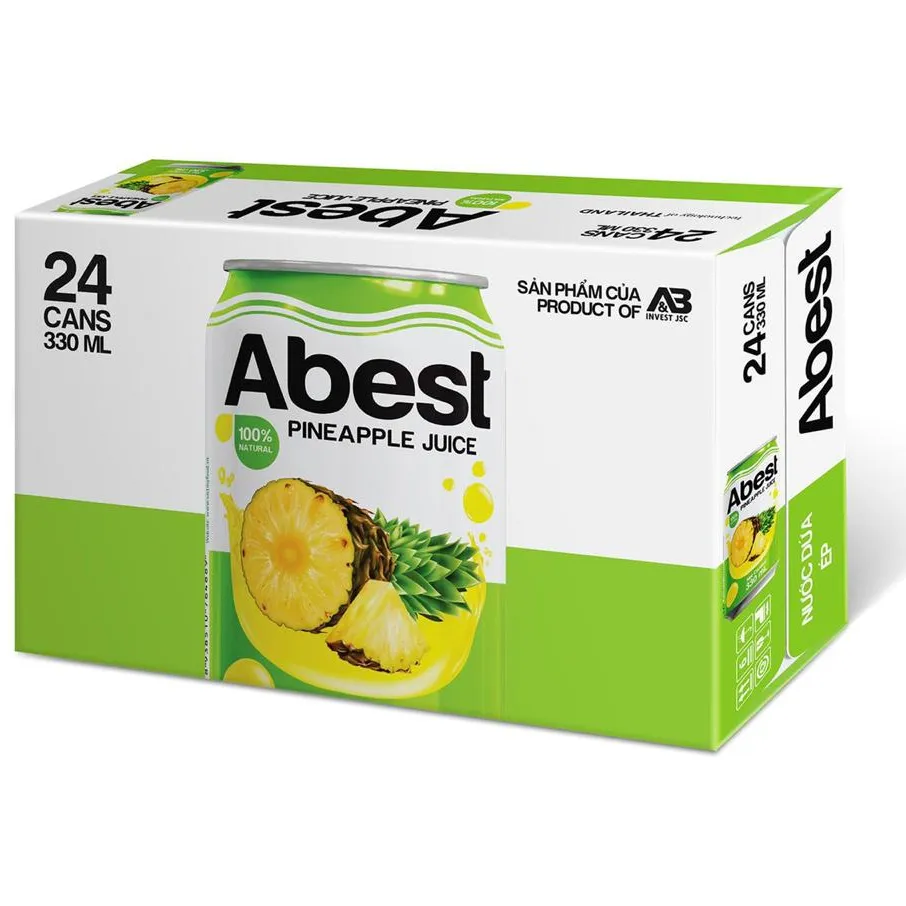 Abest Fruit Juice 330ml Natural Pineapple Juice Soft Drink ABVIETNAM brand high quality