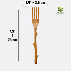 Tenedor de Madera con Mango Curvo de Diseño Clásico Hecho a Mano - Utensilio de Servir Duradero y Ecológico para Regalos Empresariales - Product Image 2