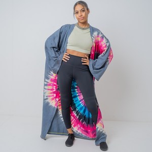 Belle Nouveau Kimono Robe D'été Surdimensionné Vacances Look Boho Festival Bohème Boho Chic À La Mode Femmes Tie Dye Kimono - Product Image 4