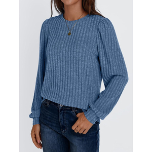 Automne mode affaires décontracté femmes à manches longues col rond tunique hauts chandails avec pull de Style décontracté pour le temps d'hiver - Product Image 1