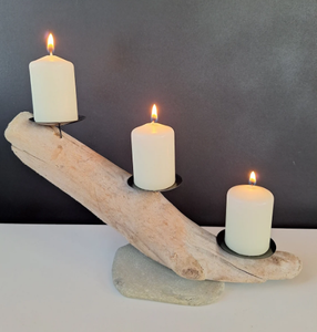Elegant Handmade Drift <b>Wooden</b> Tabletop <b>Candlestick</b> <b>Holders</b> for Home Decor for Weddings Christmas Easter Festivals - Product Image 3