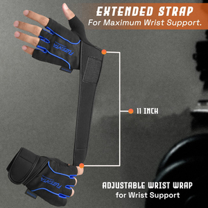 Vente chaude demi-doigts Gym haltérophilie gants facile à saisir rembourrage en mousse Protection de la paume musculation Cross-fit Fitness gants - Product Image 6