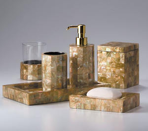 Modern Simple Design Eco-Friendly Five-Piece Resin <b>Bathroom</b> <b>Set</b> Marble Wood Material Polyresin <b>Shower</b> Supplies for Bath Home - Product Image 2