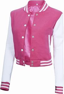 แจ็กเก็ตเบสบอลผ้าคอตตอนเนื้อนุ่มสีขาวสีชมพูสำหรับสตรีทแวร์ - Product Image 6