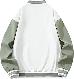 Veste universitaire personnalisée de haute qualité à manches en cuir pour hommes, poids lourd, blouson bombardier coupe-vent élégant à la mode de rue - Product Image 6