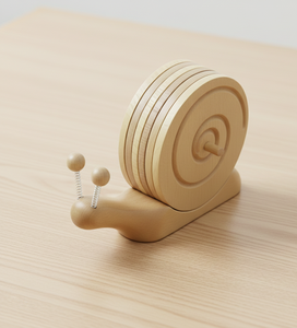 Handcrafted Wooden Snail Shape Coaster Natural Solid Wood Tea <b>Coffee</b> Table Drink Mat - Product Image 3