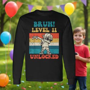 T-shirt à manches longues style rétro Gamer pour garçons, en coton, cadeau d'anniversaire pour enfants - Product Image 3