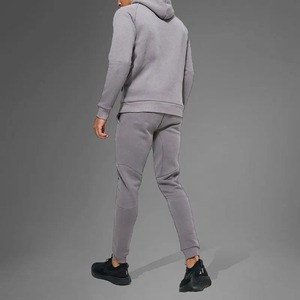 Alta calidad Street Fashion Zip Up Chándal Algodón Fleece Slim Fit Chándal Ropa deportiva Hombres Chándales Conjunto de 2 piezas Conjuntos de hombres - Product Image 2