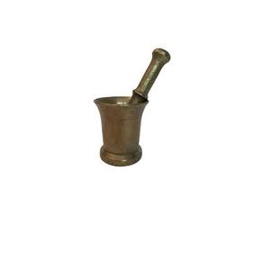 Mortier et pilon en laiton haut avec poignées en laiton antique pour cuisine et table mortier et pilon en laiton massif - Product Image 1