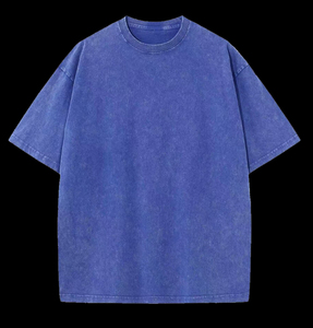 T-shirt vintage rétro de haute qualité délavé à l'acide pour hommes Logo personnalisé 100% coton tricoté Style décontracté surdimensionné - Product Image 2