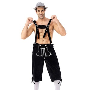 Últimas llegadas Hombre Pantalones cortos de cuero Lederhosen Pantalones cortos Ropa juvenil Pantalones cortos bávaros con impresiones de logotipo personalizado - Product Image 3