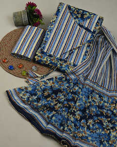 ชุดเดรสผ้าฝ้ายพิมพ์ลายดอกไม้สไตล์อินเดียชุดเดรสผ้าคอตตอนจากร้าน Salwar Kameez Gota สำหรับทำงาน - Product Image 1