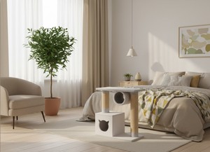 เสาข่วนคุณภาพสูง "Grey Tunnel" สำหรับแมวและลูกแมวทุกสายพันธุ์และทุกขนาด - Product Image 2
